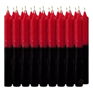 Vela Palito Colorida Bicolor Vermelha E Preta 1kg 32 Unidade Vela Palito Colorida Bicolor Vermelha E Preta 1kg 32 Unidade