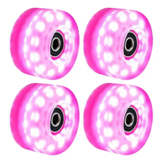 Rodamientos Luminosos De Ruedas De Patines Instalados Para
