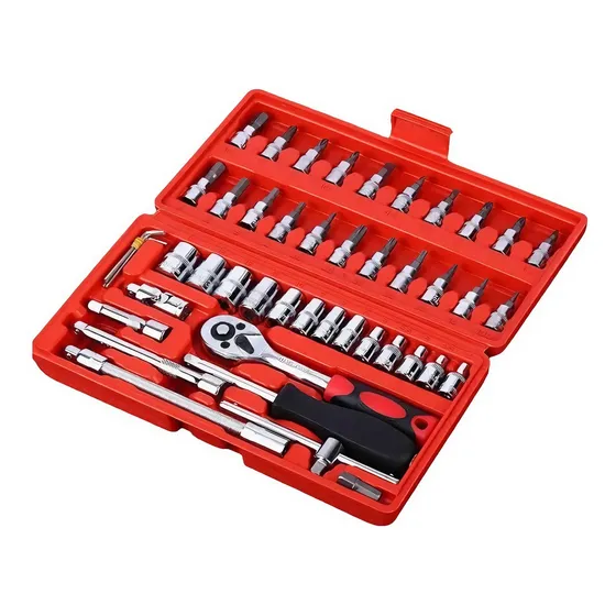 Kit De Herramienta Con Llave Trinquete De 46pcs