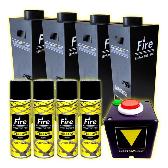 Kit 4 Maquinas De Fogo Dmx / Fire Machine + Refil + Disparo