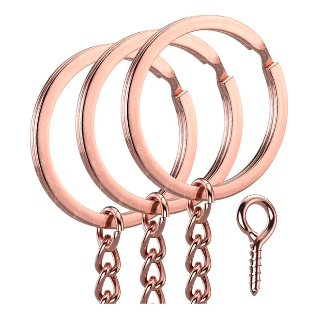 Kit De Argolla Para Llavero Oro Rosa Premium Y Mini Armellas