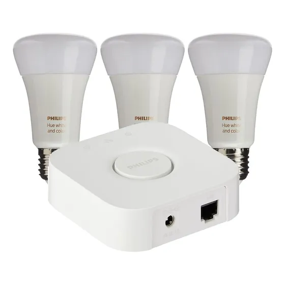 Lámparas Led X3 + Bridge Philips Hue 9w E27 Blanco Y Color