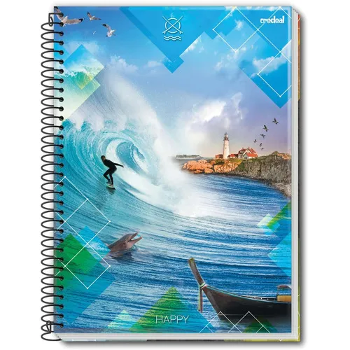 Caderno 01x1 Flexivel 2018 Happy Adventure 96f Credeal C/10