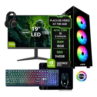 Pc Gamer Completo, I5 16gb, Ssd 240gb, Placa De VĂdeo 4gb Pc Gamer Completo, I5 16gb, Ssd 240gb, Placa De VĂdeo 4gb