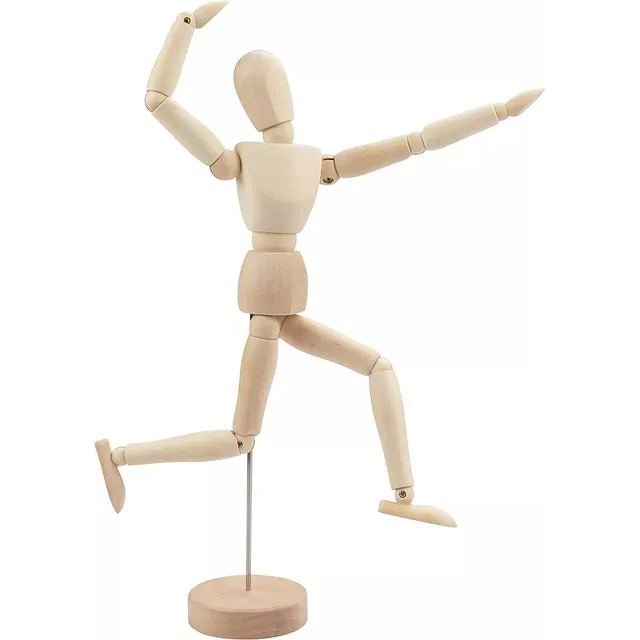Figura Articulada De Corpo Humano De Manequim De Madeira Par