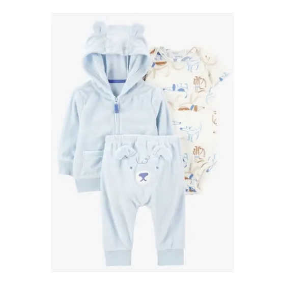 Carters Trio Cárdigan Sherpa, Body, Pantalón Super Abrigado
