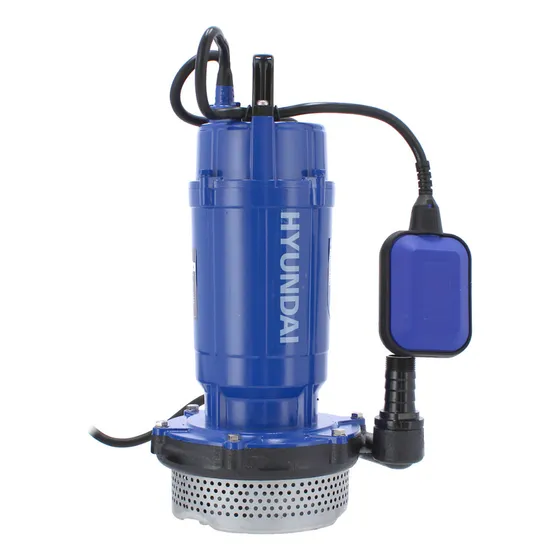 Bomba de agua sumergible 1 Hp Hyundai HYQ1010 azul con flotador 127V