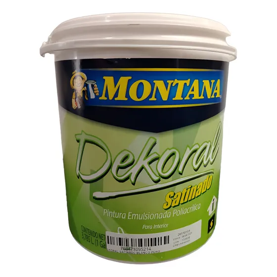 Pintura Caucho Dekoral Satinado Blanco Montana