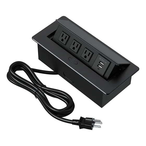 Enchufe Escritorio Placa De Contactos Y Puerto Usb Plegable