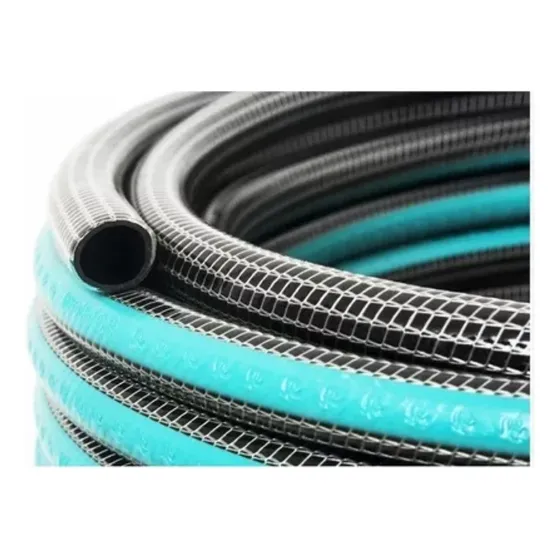 Manguera Riego 3/4 X 25 Mts Anticolapsable Tricapa Giber Color Turquesa