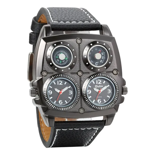 Avaner Mens Punk Watch, Original Big Face Dual Time K8a7h