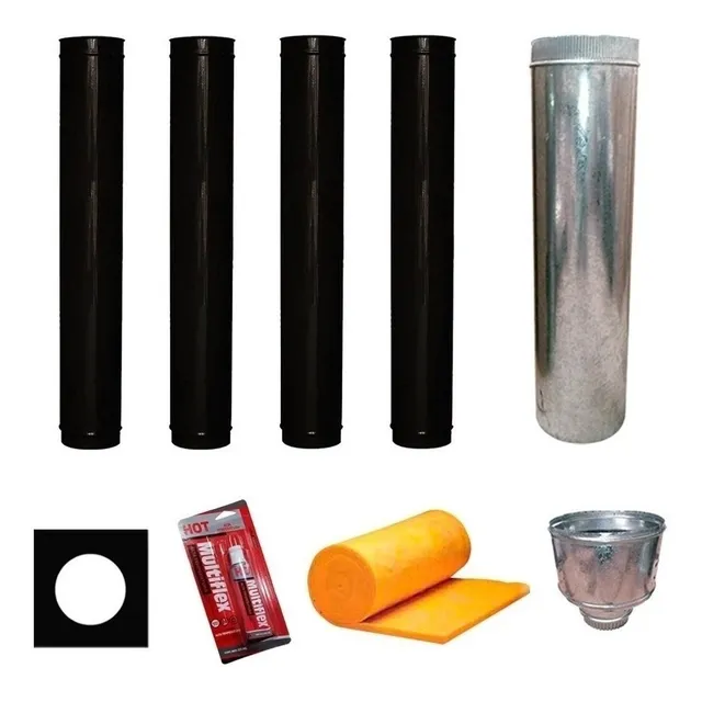 Kit Instalación Techo 8'' Enlozado Para Salamandras Tromen