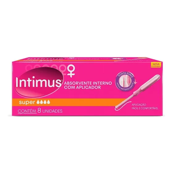Intimus absorvente interno super com aplicador 8 unidades