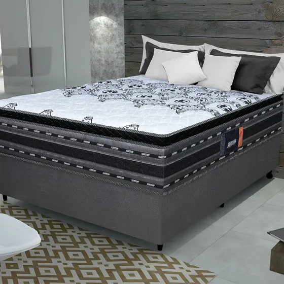 Sommier Somier 2 Plazas Espuma Alta Densidad Excelsior 1.40 Gris