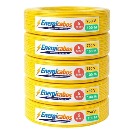Fio Elétrico 6mm Cabo Energia Flexível 100 Metros 750v