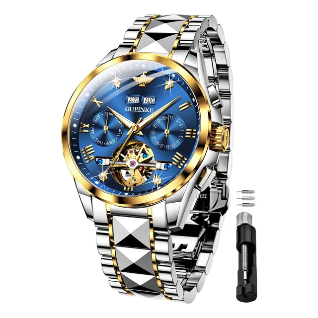 Oupinke Relojes De Oro Azules Relojes Automático N9jho