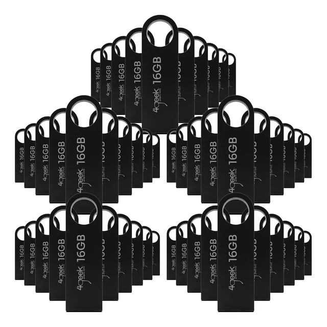 Kit 50 Memorias Usb 16gb 2.0 Bulk 4geek Negro