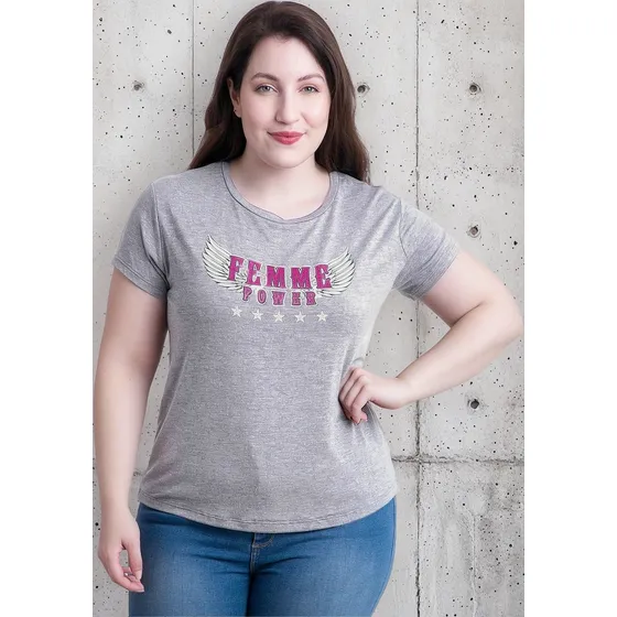 Remera Onyx Viscosa Estampa Femme Power Mujer Plus Size