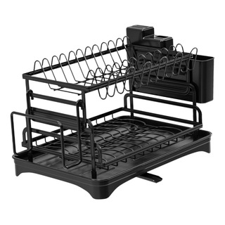 Rack De Drenaje De Platos De 2 Niveles Con Bandeja De Goteo Rack De Drenaje De Platos De 2 Niveles Con Bandeja De Goteo