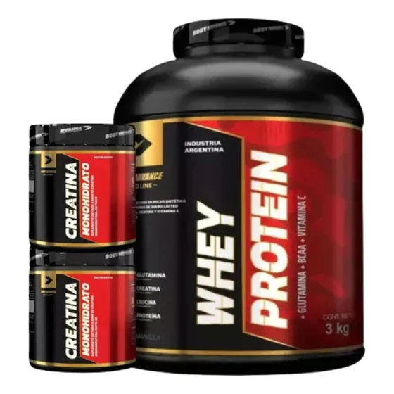 Suplemento En Polvo Body Advance Whey Protein 3kg Vainilla 2 Creatinas 150gr