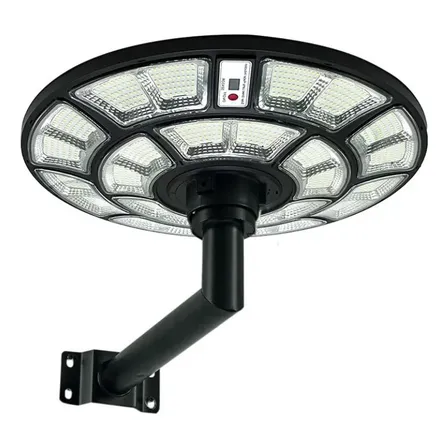 Foco Led Solar Redondo Abs Tipo Ufo 1000w Jardin Calle Exterior Sensor De Movimiento Color Negro Ip66 Alta Potencia