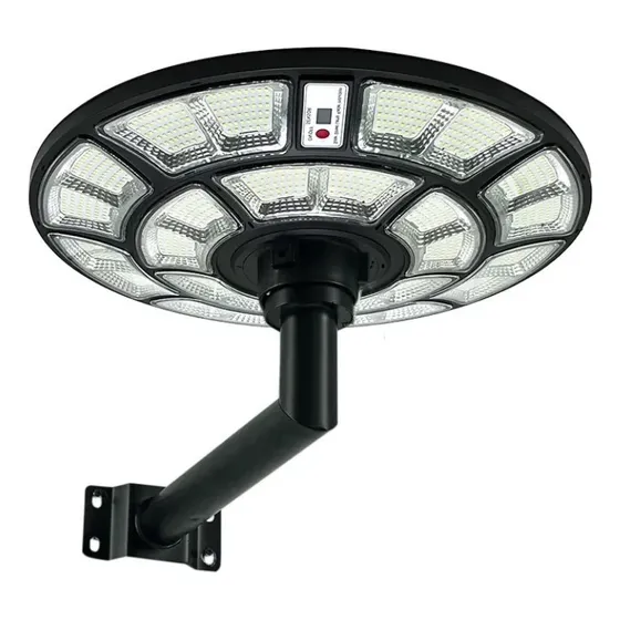 Foco Led Solar Redondo Abs Tipo Ufo 1000w Jardin Calle Exterior Sensor De Movimiento Color Negro Ip66 Alta Potencia