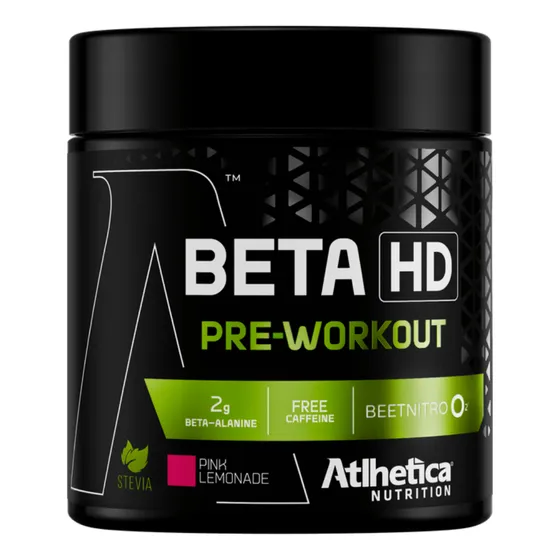 Pre Treino Beta Hd C/ Beta Alanina Sem Cafeína - Atlhetica Sabor Pink Lemonade