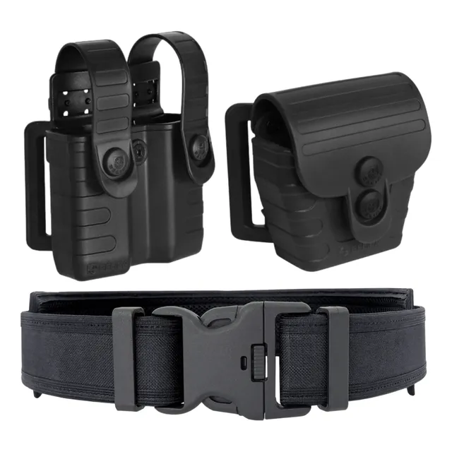 Kit Cinto Lince + Porta Carregador Tab Lock + Porta Algema