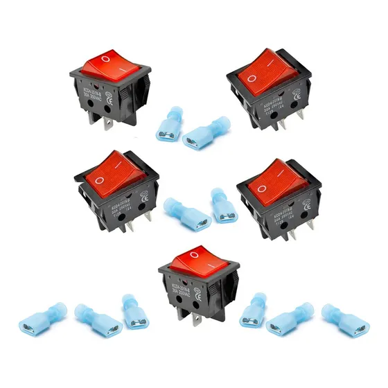 Boton Balancin 5 Piezas On Off 250v 30a Iluminado Terminales