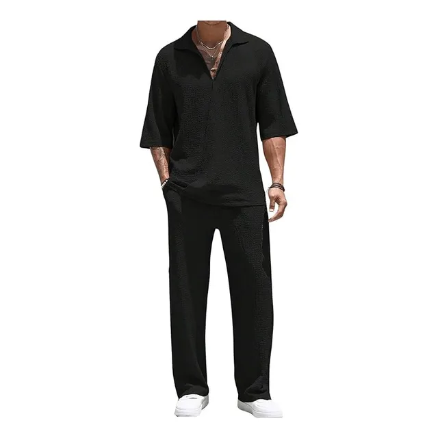 Conjunto De 2 Piezas Para Hombre, Top Y Pantalones Largos
