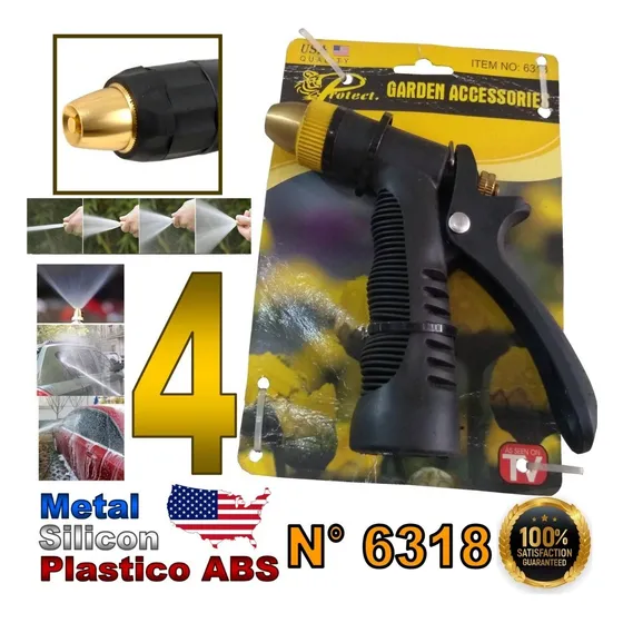 Pistola De Acero Cobre Y Goma Turbo Riego Para Manguera 6313