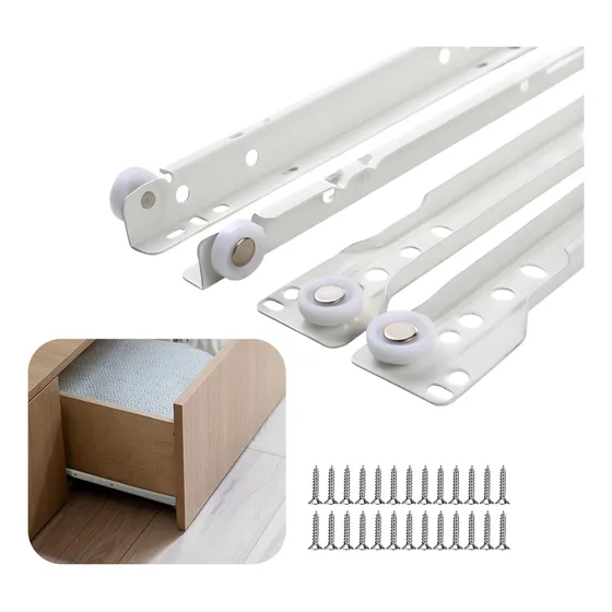 Corredera Esmaltada Blanca/ Riel 30cm (10 Pares) Cb030-10 Color Blanco