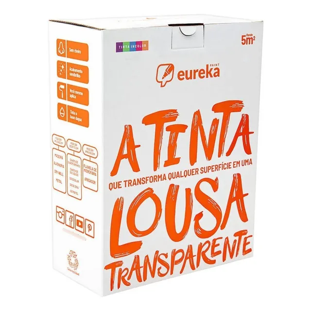 Tinta Lousa Transparente Eureka Paint Rende 5m²