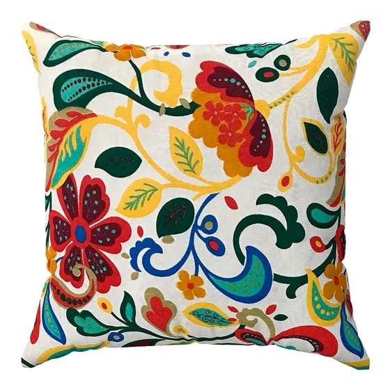 Kit 2 Capas De Almofada Jacquard Floral Amarelo 60x60 Florido