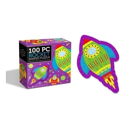 Rompecabezas 100 Piezas Forma De Cohete Puzzle Educativo