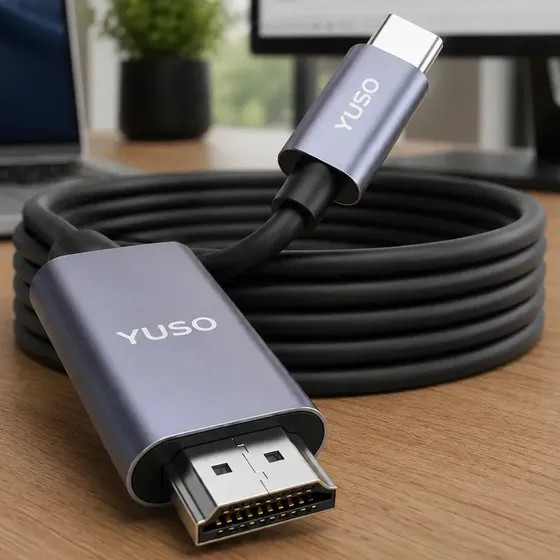 Cabo Usb-c Para Hdmi Adaptador Conversor 4k 30hz Tipo C 2m Monitor E Tv Para Macbook Notebook Celula