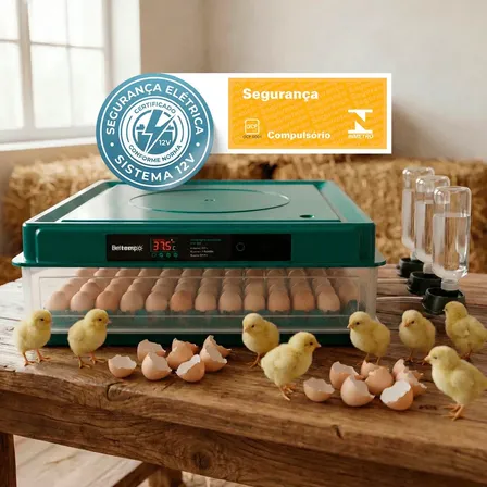 Chocadeira Incubadora 130 Ovos Bivolt Certificada Inmetro Automática Profissional Beltempo Bt-400 127/220v