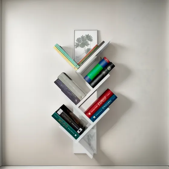 Biblioteca Estante Colgante Arbol Flotante Porta Libros Cds 