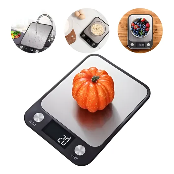 Balanza De Cocina Portátil Digital Metálica Hasta 5kg