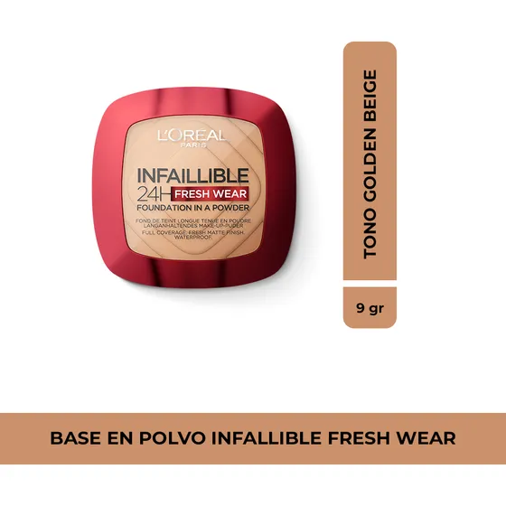 Polvos Compactos Infallible 24H Fresh Wear Golden Beige 9g L'Oréal Paris
