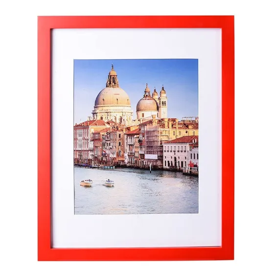 Marco Foto 11 X 14  Madera Maciza Roja Para Exhibir