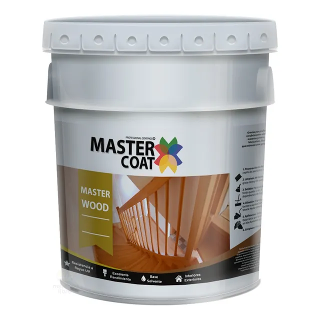 Cubeta Barniz Para Madera Alto Brillo Encino 4 Lts