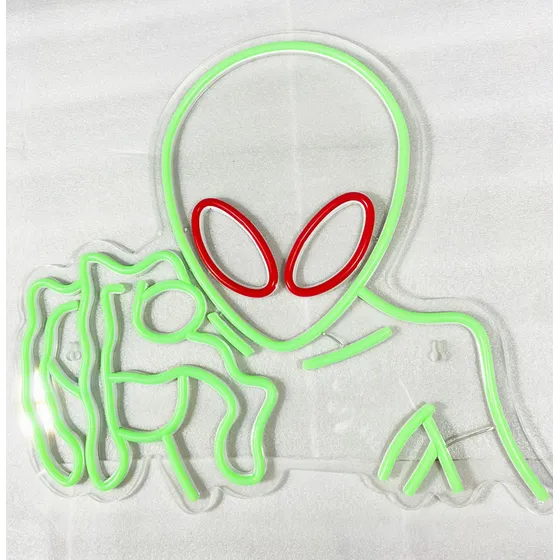 Letrero Cartel Luminoso Neon Led Alien Apuntando