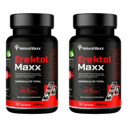 Pack X 2 Erektol Maxx 60 Capsulas Natural Maxx (vigor) Sin Sabor