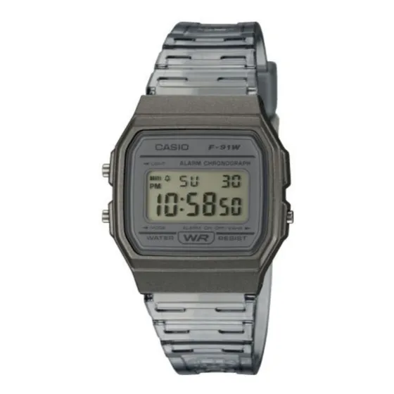 Reloj  Casio Collection F-91w Humo Caucho Unisex Digital