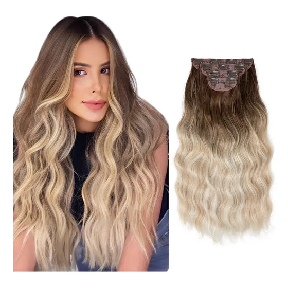 2024 Extensiones De Cabello De Onda Larga Con Fibra Química