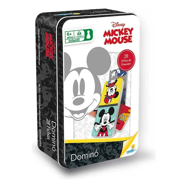 Juego De Mesa Domino Mickey Mouse En Lata Familia Niños