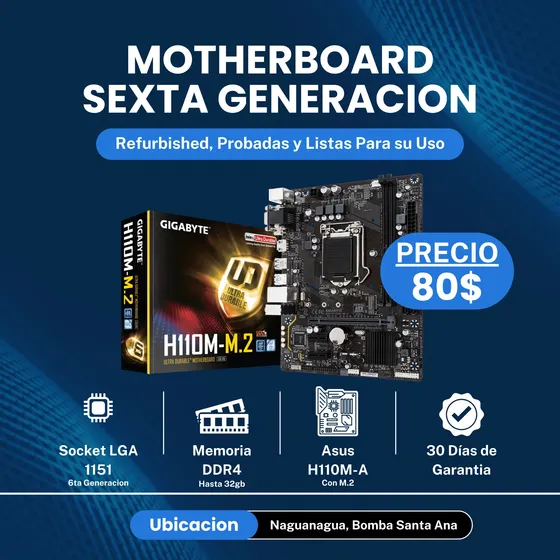 Tarjeta Madre 6ta Generacion Motherboard Sexta Generacion