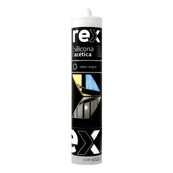 Silicona Negra Acética 300ml Rex