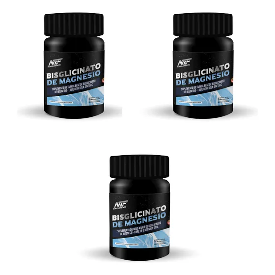 Bisglicinato De Magnesio X 60 Cap De 500 Mg X 3 Unidades Ntf